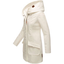Marikoo Mayleen Damen Softshell Regenjacke mit Kapuze Offwhite Größe XXL - Gr. 44