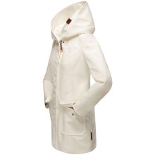 Marikoo Mayleen Damen Softshell Regenjacke mit Kapuze Offwhite Größe XXXL - Gr. 46