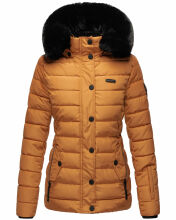 Navahoo Milianaa Winter Jacke Stepp Kurzjacke gefüttert Kapuze Kunstfell Cinnamon Größe S - Gr. 36