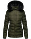 Navahoo Milianaa Winter Jacke Stepp Kurzjacke gefüttert Kapuze Kunstfell Olive Größe S - Gr. 36