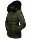 Navahoo Milianaa Winter Jacke Stepp Kurzjacke gefüttert Kapuze Kunstfell Olive Größe S - Gr. 36