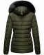 Navahoo Milianaa Winter Jacke Stepp Kurzjacke gefüttert Kapuze Kunstfell Olive Größe S - Gr. 36