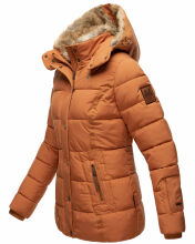 Marikoo Nekoo warm gefütterte Damen Winterjacke mit Kunstfell Cinnamon Größe XS - Gr. 34