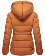 Marikoo Nekoo warm gefütterte Damen Winterjacke mit Kunstfell Cinnamon Größe XS - Gr. 34