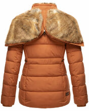 Marikoo Nekoo warm gefütterte Damen Winterjacke mit Kunstfell Cinnamon Größe XS - Gr. 34
