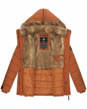 Marikoo Nekoo warm gefütterte Damen Winterjacke mit Kunstfell Cinnamon Größe XS - Gr. 34