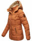 Marikoo Nekoo warm gefütterte Damen Winterjacke mit Kunstfell Cinnamon Größe XS - Gr. 34