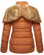 Marikoo Nekoo warm gefütterte Damen Winterjacke mit Kunstfell Cinnamon Größe XS - Gr. 34