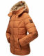 Marikoo Nekoo warm gefütterte Damen Winterjacke mit Kunstfell Cinnamon Größe XS - Gr. 34