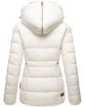 Marikoo Nekoo warm gefütterte Damen Winterjacke mit Kunstfell Weiss Größe XS - Gr. 34