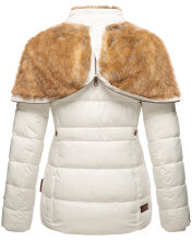 Marikoo Nekoo warm gefütterte Damen Winterjacke mit Kunstfell Weiss Größe XS - Gr. 34