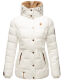 Marikoo Nekoo warm gefütterte Damen Winterjacke mit Kunstfell Weiss Größe XS - Gr. 34