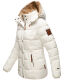 Marikoo Nekoo warm gefütterte Damen Winterjacke mit Kunstfell Weiss Größe XS - Gr. 34