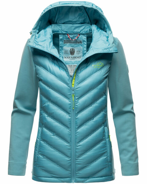 Navahoo Nimm mich mit Damen Fleece Hybrid Jacke Trekking Wanderjacke Misty-Blue-Gr.M