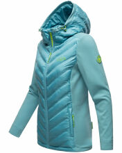 Navahoo Nimm mich mit Damen Fleece Hybrid Jacke Trekking Wanderjacke Misty-Blue-Gr.M