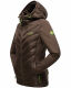 Navahoo Nimm mich mit Damen Fleece Hybrid Jacke Trekking Wanderjacke Dark-Choco-Gr.XS