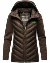 Navahoo Nimm mich mit Damen Fleece Hybrid Jacke Trekking Wanderjacke Dark-Choco-Gr.S