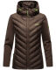 Navahoo Nimm mich mit Damen Fleece Hybrid Jacke Trekking Wanderjacke Dark-Choco-Gr.S