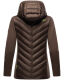 Navahoo Nimm mich mit Damen Fleece Hybrid Jacke Trekking Wanderjacke Dark-Choco-Gr.S
