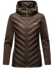 Navahoo Nimm mich mit Womens Fleece Hybrid Jacket Trekking Dark-Choco-Gr.XL