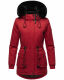 Navahoo Olessaa Damen halblange Winterjacke mit Kapuze Blood Red Größe S - Gr. 36