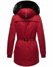 Navahoo Olessaa Damen halblange Winterjacke mit Kapuze Blood Red Größe M - Gr. 38