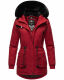 Navahoo Olessaa Damen halblange Winterjacke mit Kapuze Blood Red Größe M - Gr. 38