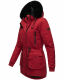 Navahoo Olessaa Damen halblange Winterjacke mit Kapuze Blood Red Größe M - Gr. 38