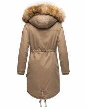 Navahoo Rosinchen Damen Winterjacke mit Kapuze Taupe Größe S - Gr. 36