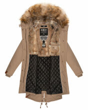 Navahoo Rosinchen Damen Winterjacke mit Kapuze Taupe Größe S - Gr. 36
