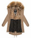 Navahoo Rosinchen Damen Winterjacke mit Kapuze Taupe Größe S - Gr. 36