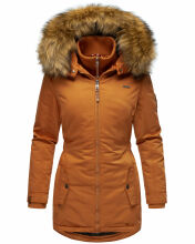 Marikoo Sanakoo Damen Winterjacke mit Teddyfell Cinnamon Größe XS - Gr. 34