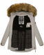 Marikoo Sanakoo Damen Winterjacke mit Teddyfell Zink Grau Größe S - Gr. 36