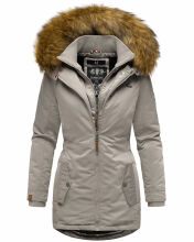 Marikoo Sanakoo Damen Winterjacke mit Teddyfell Zink Grau Größe M - Gr. 38