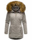 Marikoo Sanakoo Damen Winterjacke mit Teddyfell Zink Grau Größe M - Gr. 38