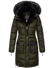 Navahoo Sinja Damen Winter Parka Jacke mit Kapuze Olive Größe  S - Gr. 36