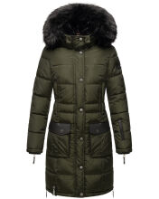 Navahoo Sinja Damen Winter Parka Jacke mit Kapuze Olive Größe  S - Gr. 36