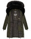 Navahoo Sinja Damen Winter Parka Jacke mit Kapuze Olive Größe  S - Gr. 36