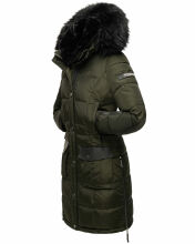 Navahoo Sinja Damen Winter Parka Jacke mit Kapuze Olive Größe  M - Gr. 38