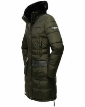 Navahoo Sinja Damen Winter Parka Jacke mit Kapuze Olive Größe  M - Gr. 38