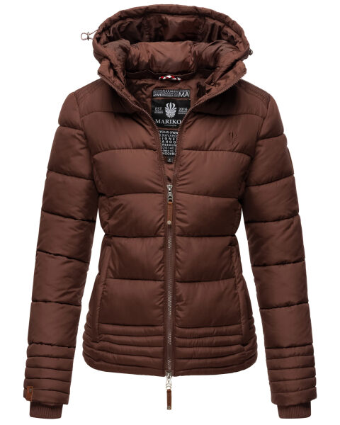 Marikoo Sole Damen Winter Steppjacke mit Kapuze Schoko Größe XS - Gr. 34