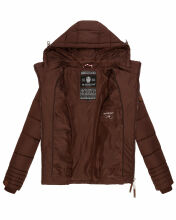 Marikoo Sole Damen Winter Steppjacke mit Kapuze Schoko Größe XS - Gr. 34
