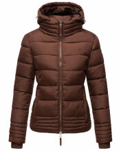 Marikoo Sole Damen Winter Steppjacke mit Kapuze Schoko Größe S - Gr. 36