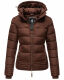 Marikoo Sole Damen Winter Steppjacke mit Kapuze Schoko Größe S - Gr. 36