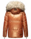 Navahoo Tikunaa Damen Winterjacke mit Kapuze und Kunstfellkragen Cinnamon Größe S - Gr. 36
