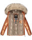 Navahoo Tikunaa Damen Winterjacke mit Kapuze und Kunstfellkragen Cinnamon Größe M - Gr. 38
