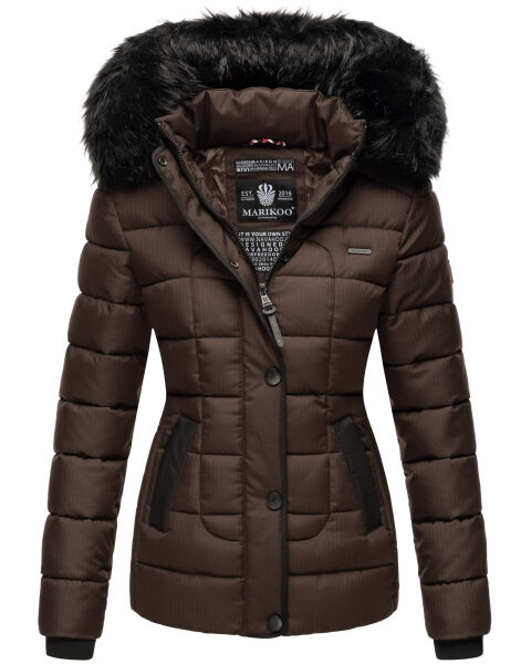 Marikoo Unique Damen gesteppte Winterjacke Dark Choco Größe XS - Gr. 34