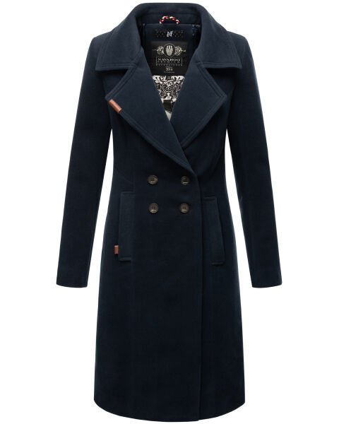 Navahoo Wooly Damen Trenchcoat Winter Mantel Navy Größe XS - Gr. 34