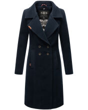 Navahoo Wooly Damen Trenchcoat Winter Mantel Navy Größe XS - Gr. 34