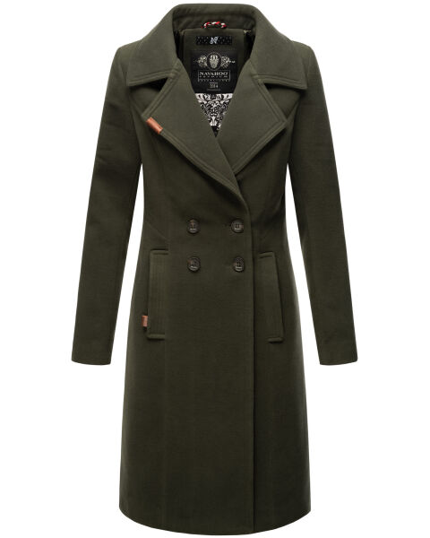 Navahoo Wooly Damen Trenchcoat Winter Mantel Dunkelgrün Größe S - Gr. 36